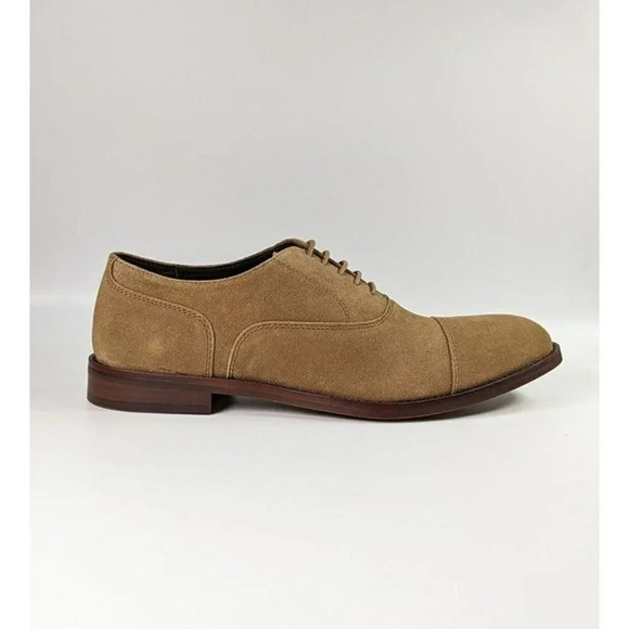 The Men's Store Men's Lace Up Cap Toe Dress Shoes Tan Suede Size 11 MSRP $195 - Picture 2 of 7